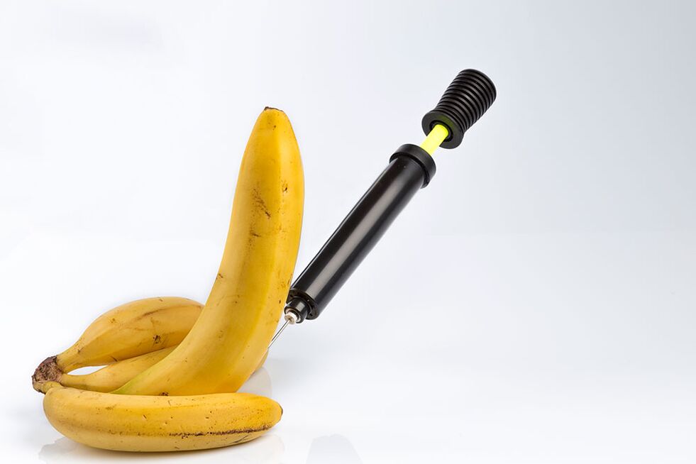 Η ένεση μπανάνας προσομοιώνει την ένεση μεγέθυνσης του πέους